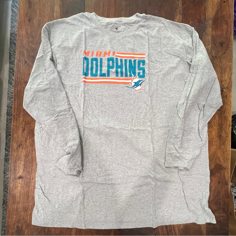 Fanatics Gray Miami Dolphins Long Sleeve Shirt